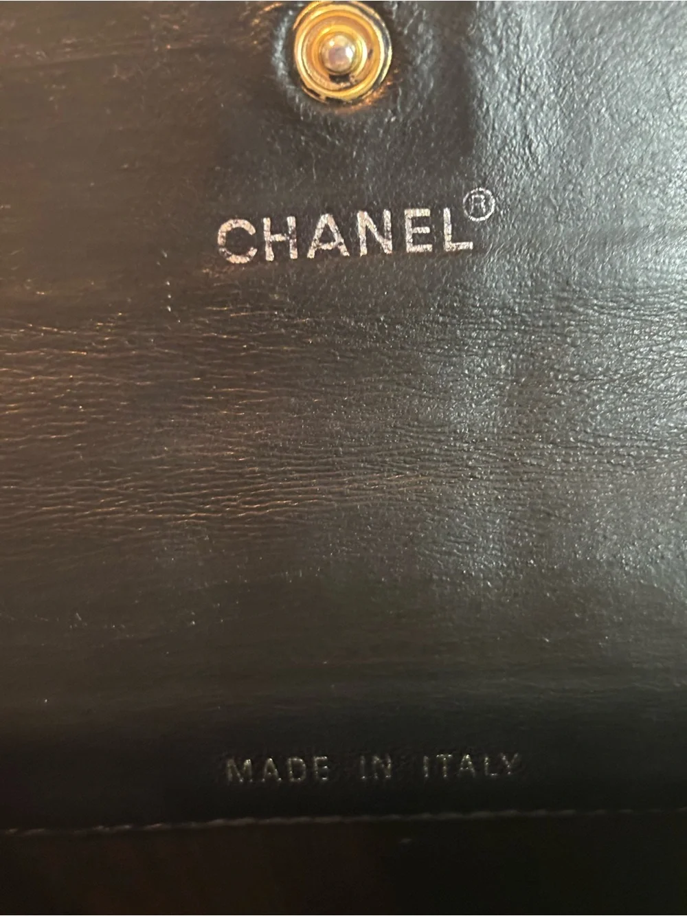 Vintage Chanel Black Lambskin Chocolate Bar Compact Folding Wallet – GUC